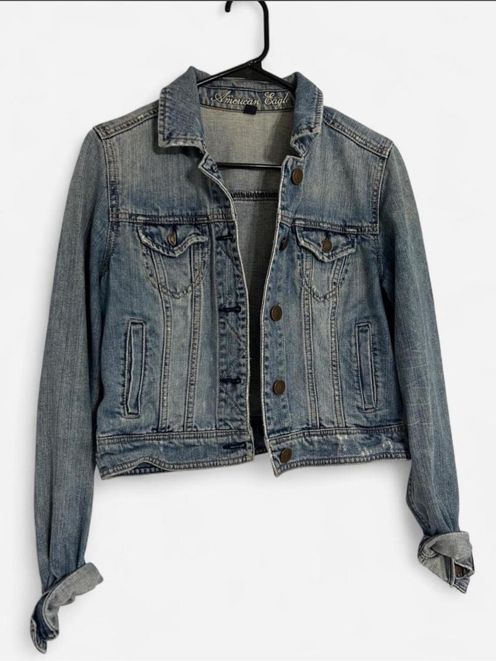 American Eagle Outfitters Blue Washed Denim Jacket